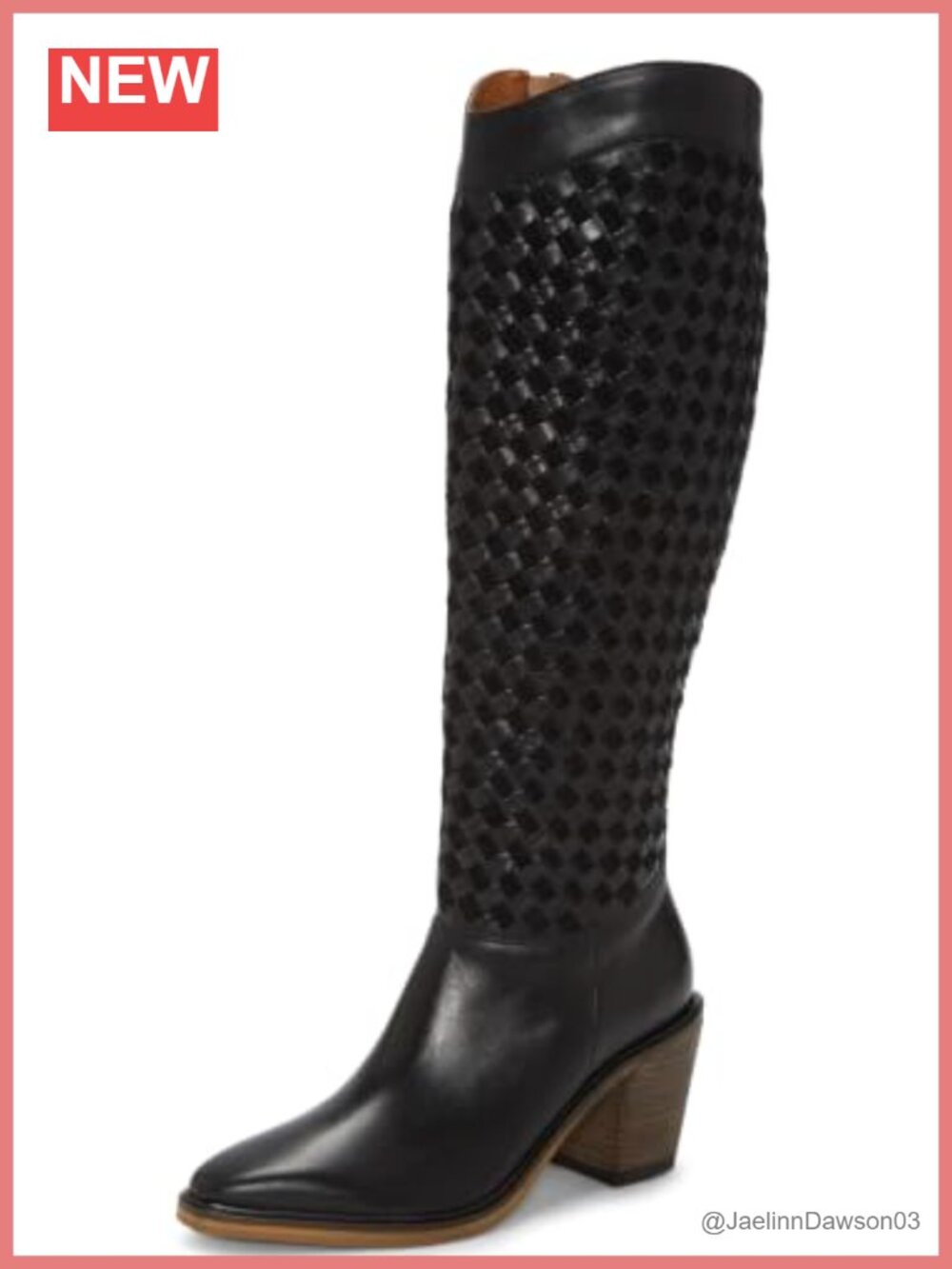 Leather Knee-High Equestrian Boot with Almond Toe